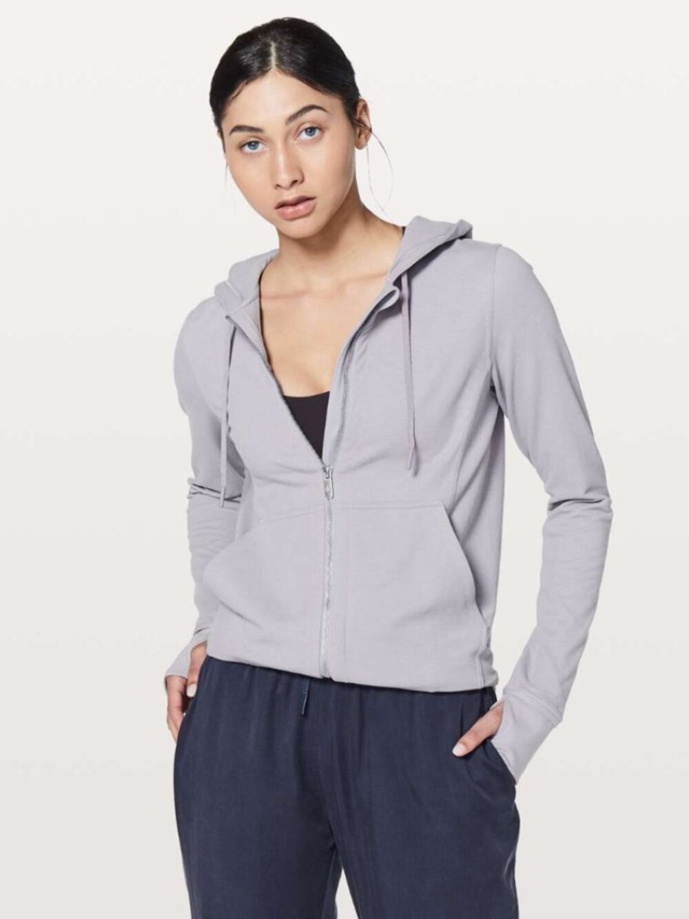 Lululemon Press Pause Lavender Gray Full Zip Athletic Jacket 4